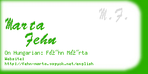 marta fehn business card